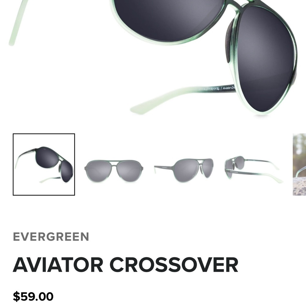 Evergreen Aviator Crossover Sunglasses - Green